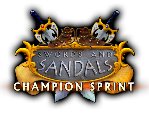 game swords and sandals champion sprint logo