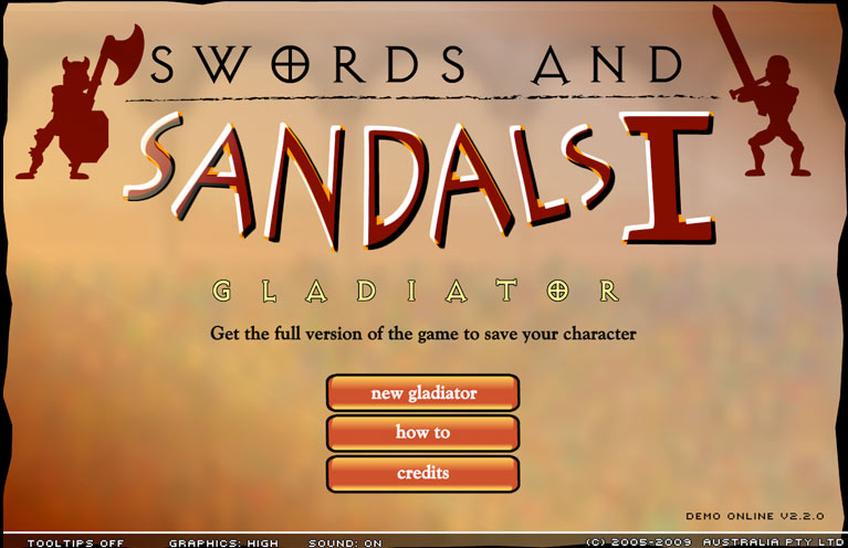 game swords and sandals demo placeholder